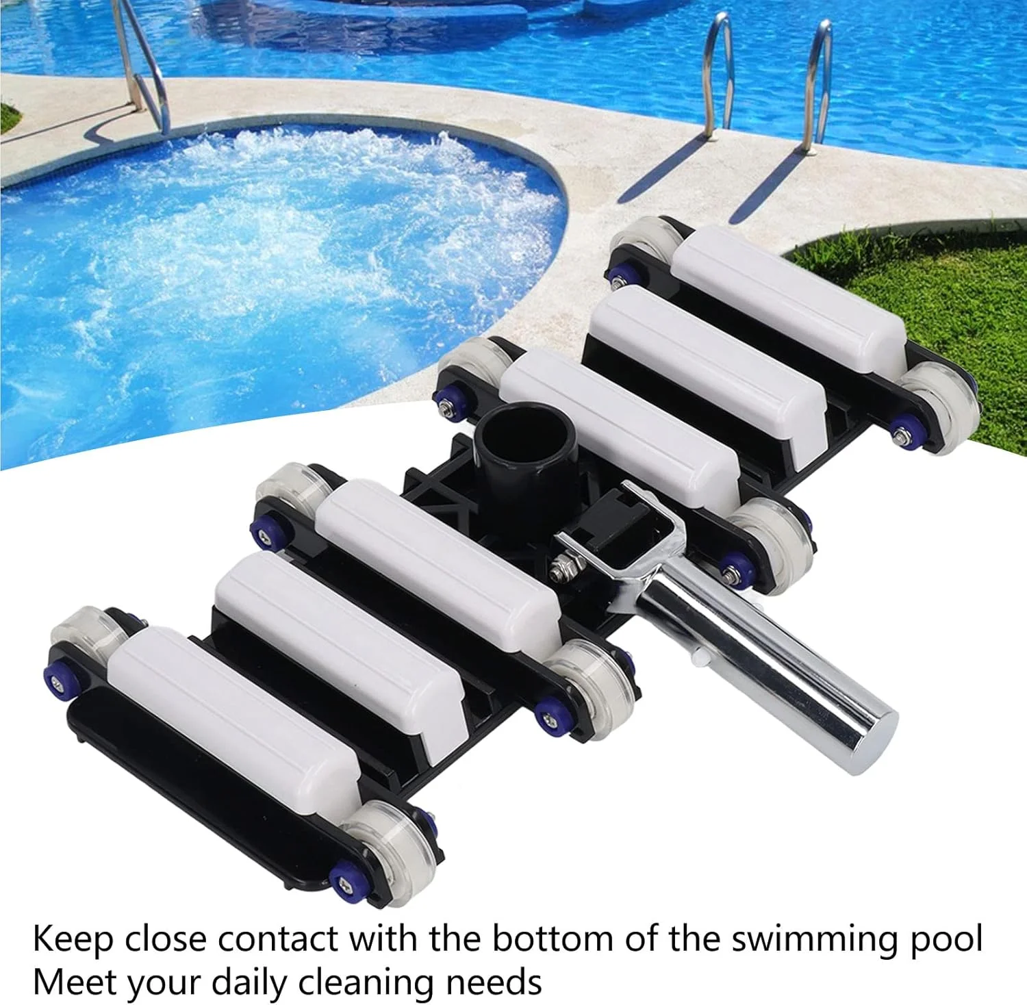 سر جاروبرقی استخری سنگین Vomeko 14 اینچی، سر مکش دستی تمیز کننده استخر، سر جاروبرقی استخری پلاستیکی، برای پارک آبی استخر شنا سر جاروبرقی استخری سنگین Vomeko 14 اینچی، سر مکش دستی تمیز کننده استخر، سر جاروبرقی استخری پلاستیکی، برای پارک آبی استخر شنا