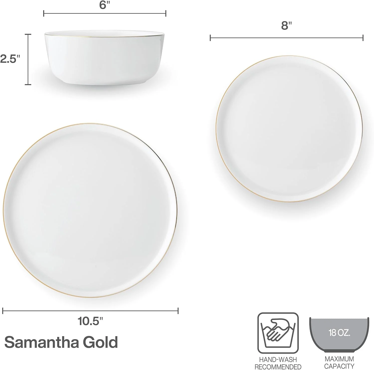 سرویس غذاخوری 12 پارچه میکاسا مدل سامانتا گلد، مقاوم در برابر لب پر شدن، مناسب برای 4 نفر سرویس غذاخوری 12 پارچه میکاسا مدل سامانتا گلد، مقاوم در برابر لب پر شدن، مناسب برای 4 نفر