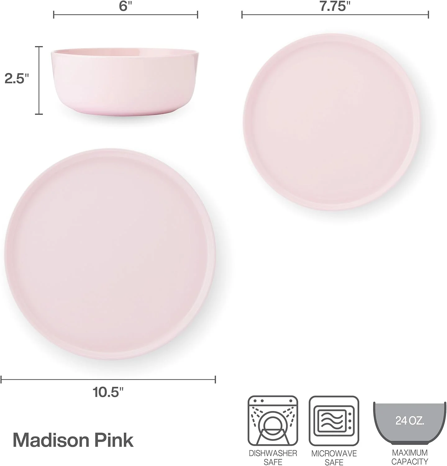 سرویس غذاخوری 12 پارچه چینی استخوانی سبک و مقاوم در برابر لب پر شدن میکاسا مدل مدیسون پاستل، صورتی سرویس غذاخوری 12 پارچه چینی استخوانی سبک و مقاوم در برابر لب پر شدن میکاسا مدل مدیسون پاستل، صورتی