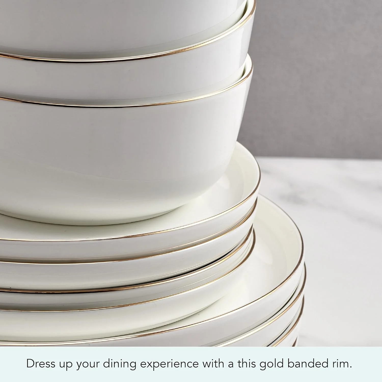 سرویس غذاخوری 12 پارچه میکاسا مدل سامانتا گلد، مقاوم در برابر لب پر شدن، مناسب برای 4 نفر سرویس غذاخوری 12 پارچه میکاسا مدل سامانتا گلد، مقاوم در برابر لب پر شدن، مناسب برای 4 نفر