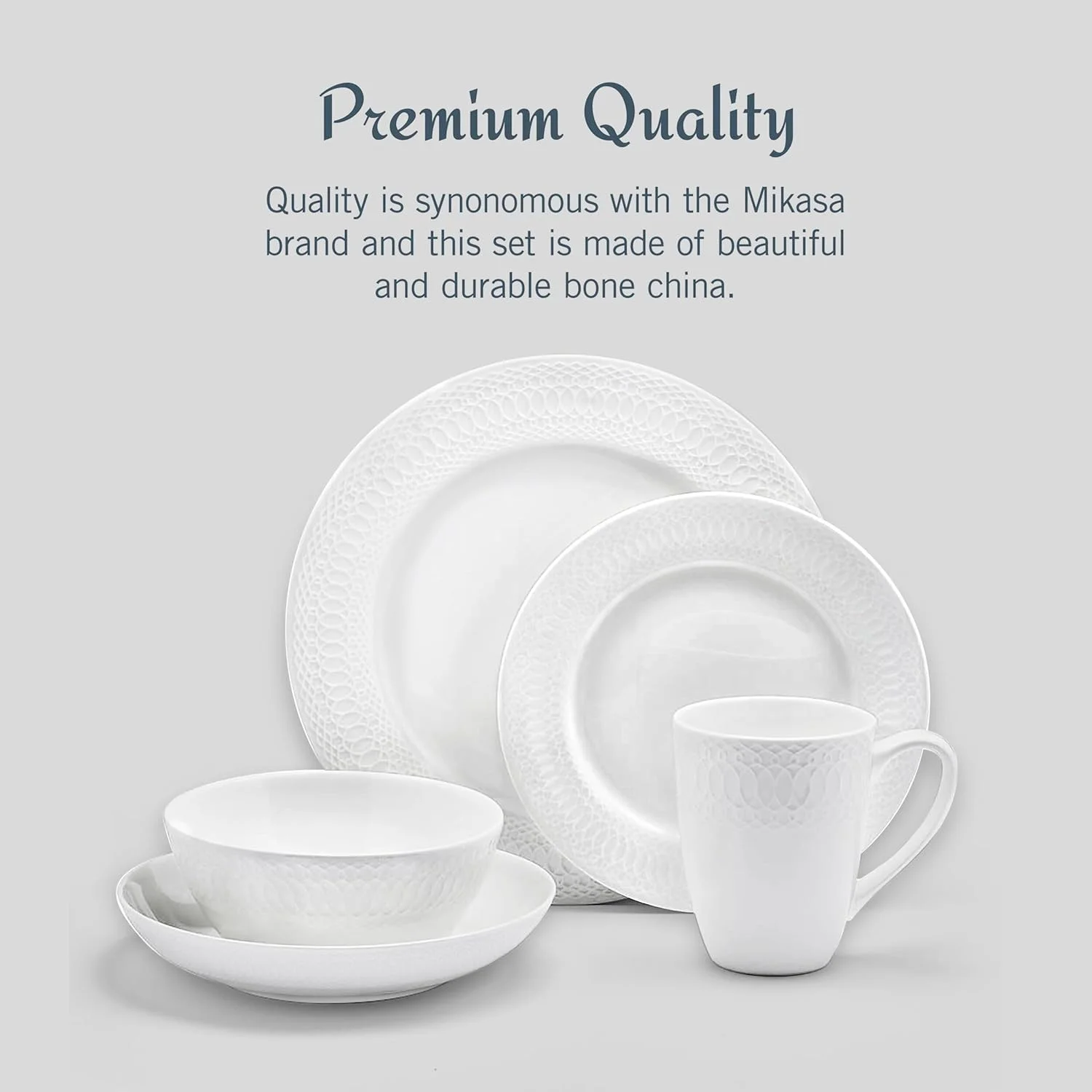 سرویس غذاخوری 40 پارچه چینی استخوانی میکاسا لوی، بشقاب و کاسه های برجسته، مقاوم در برابر لب پر شدن، سبک وزن، شیک و بادوام، مناسب برای 8 نفر، سفید سرویس غذاخوری 40 پارچه چینی استخوانی میکاسا لوی، بشقاب و کاسه های برجسته، مقاوم در برابر لب پر شدن، سبک وزن، شیک و بادوام، مناسب برای 8 نفر، سفید