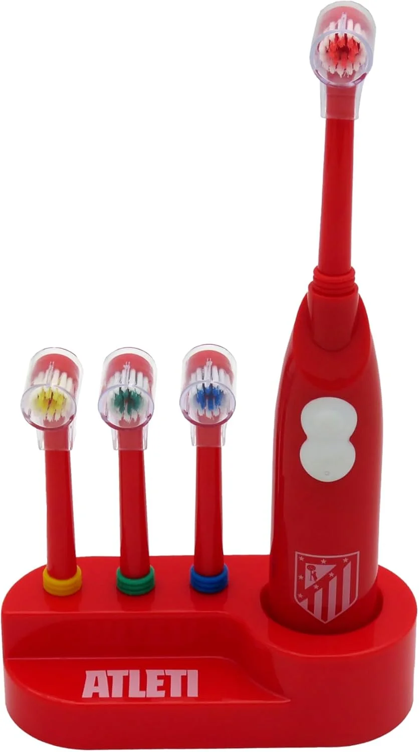 مسواک اتلتیکو مادرید برند CyP - مسواک ویبره ای باتری خور قرمز محصول رسمی بهداشت دهان و دندان