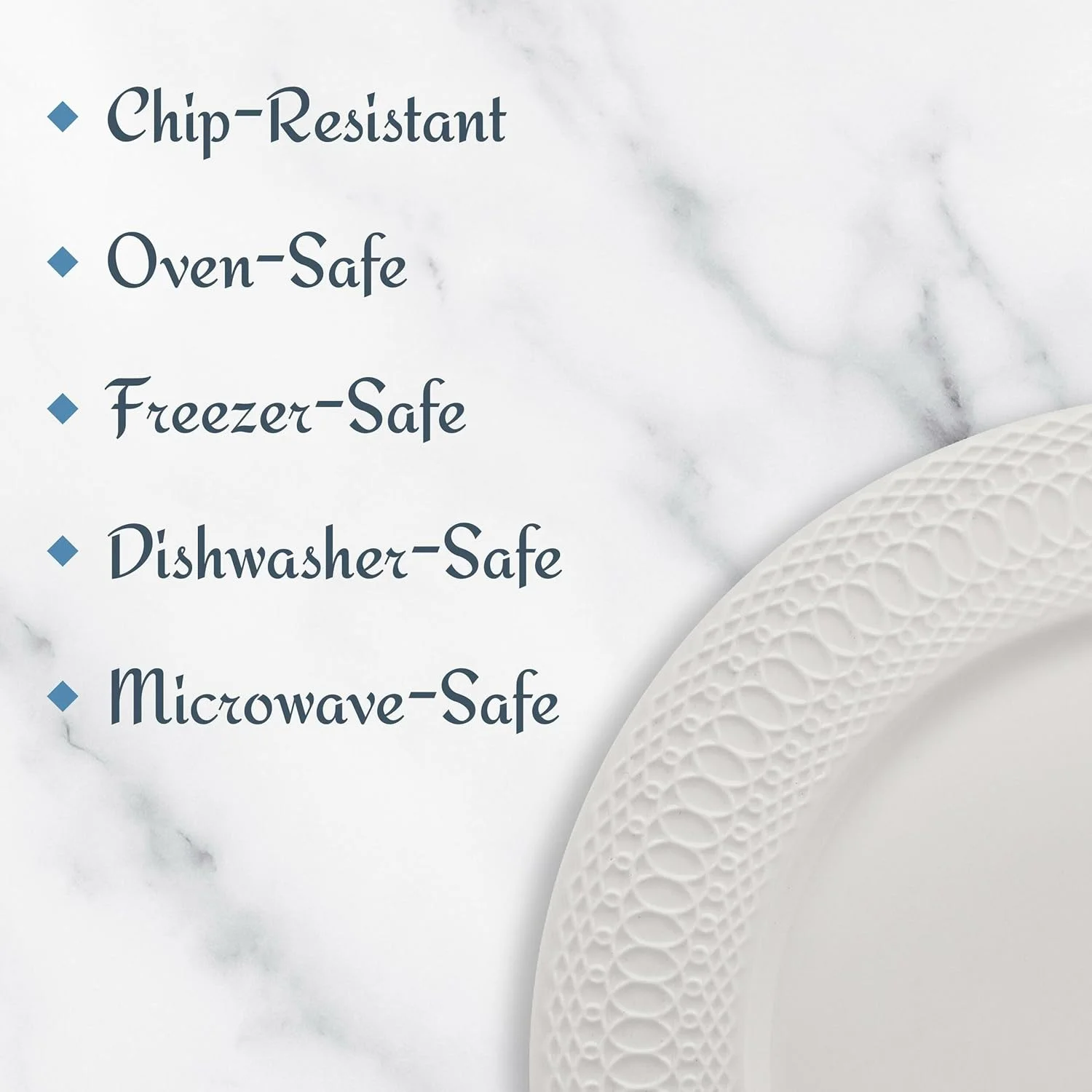 سرویس غذاخوری 40 پارچه چینی استخوانی میکاسا لوی، بشقاب و کاسه های برجسته، مقاوم در برابر لب پر شدن، سبک وزن، شیک و بادوام، مناسب برای 8 نفر، سفید سرویس غذاخوری 40 پارچه چینی استخوانی میکاسا لوی، بشقاب و کاسه های برجسته، مقاوم در برابر لب پر شدن، سبک وزن، شیک و بادوام، مناسب برای 8 نفر، سفید