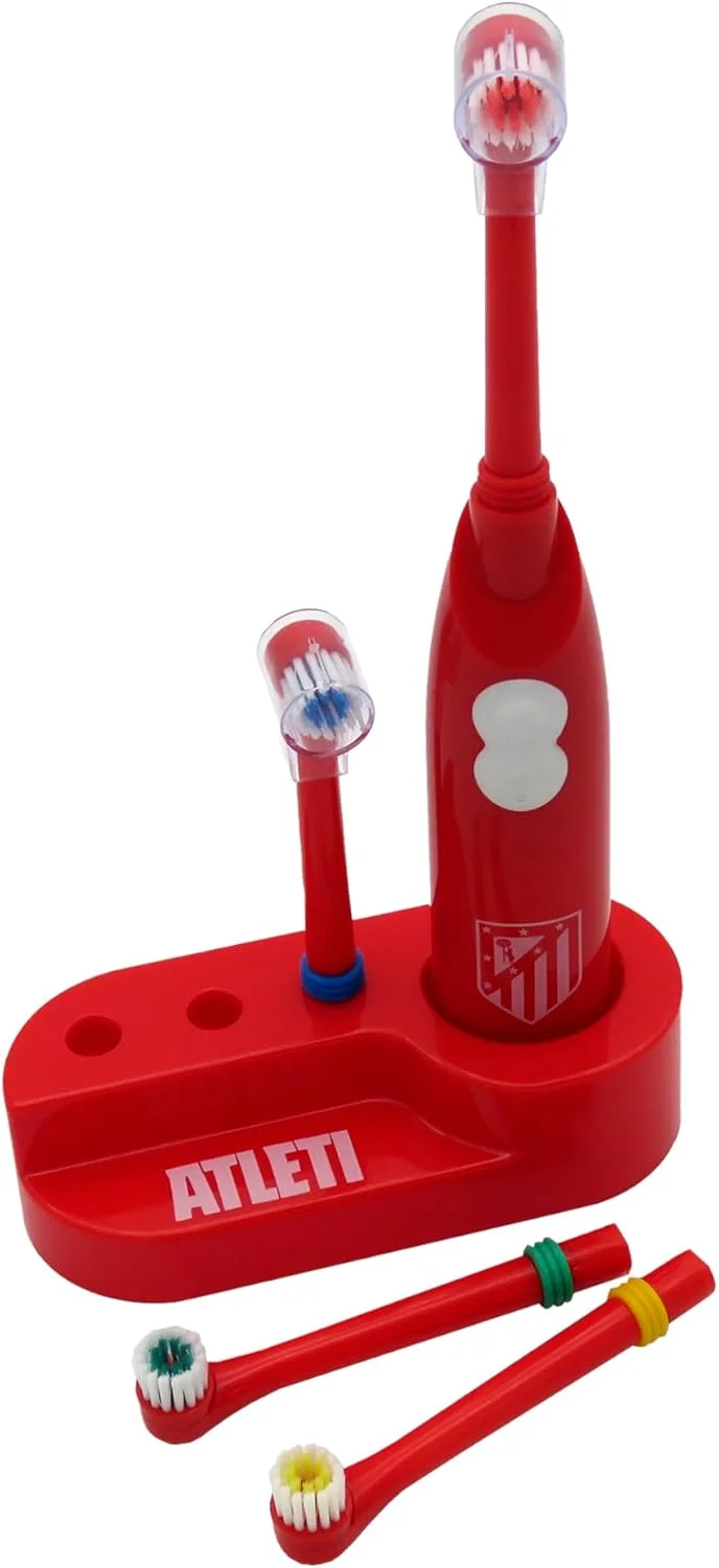 مسواک اتلتیکو مادرید برند CyP - مسواک ویبره ای باتری خور قرمز محصول رسمی بهداشت دهان و دندان