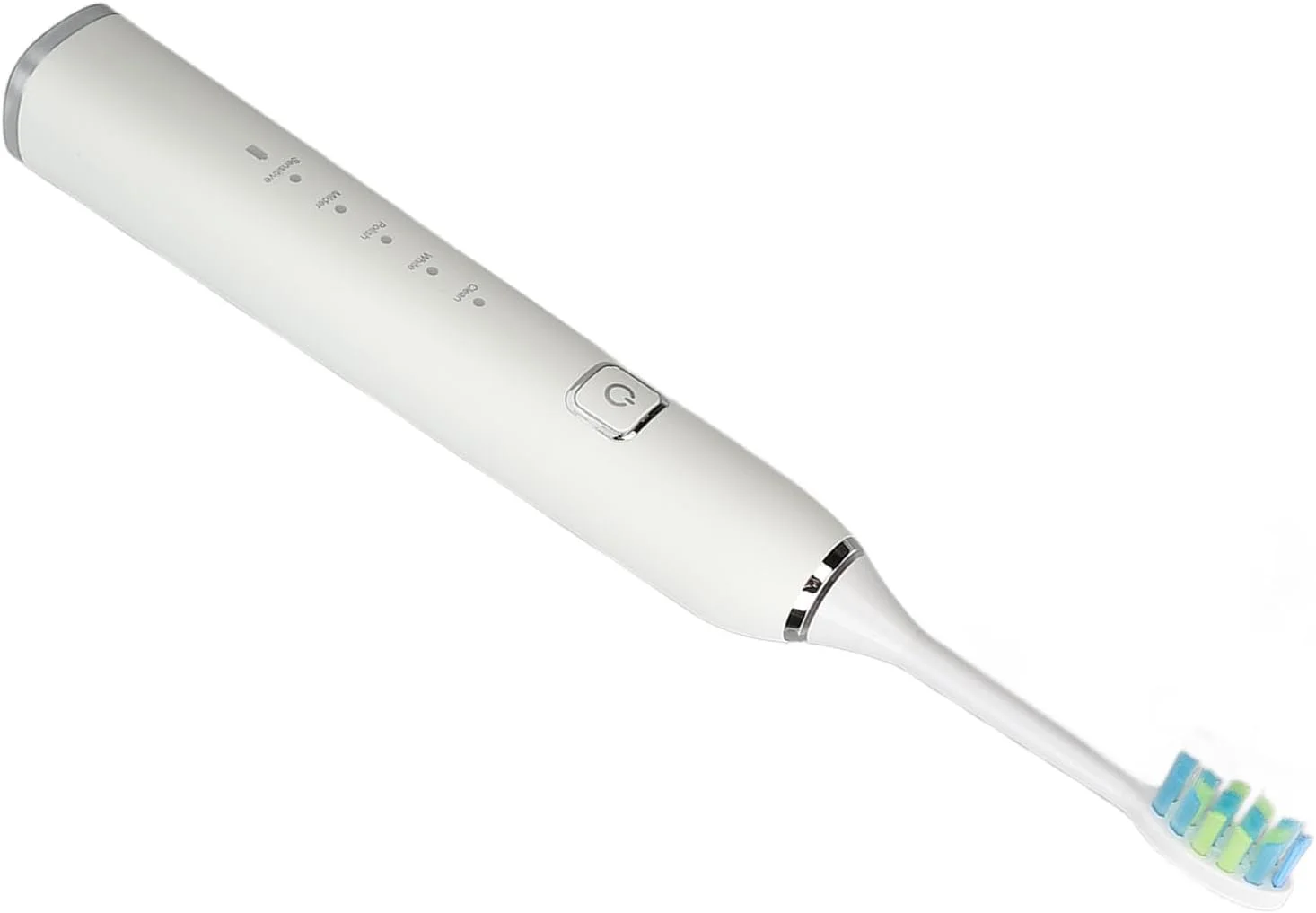 مسواک برقی هوشمند Domary با 5 حالت، ضد آب IPX7، پایه شارژ 1200mAh، به همراه سری مسواک مناسب منزل و مسافرت (سفید)