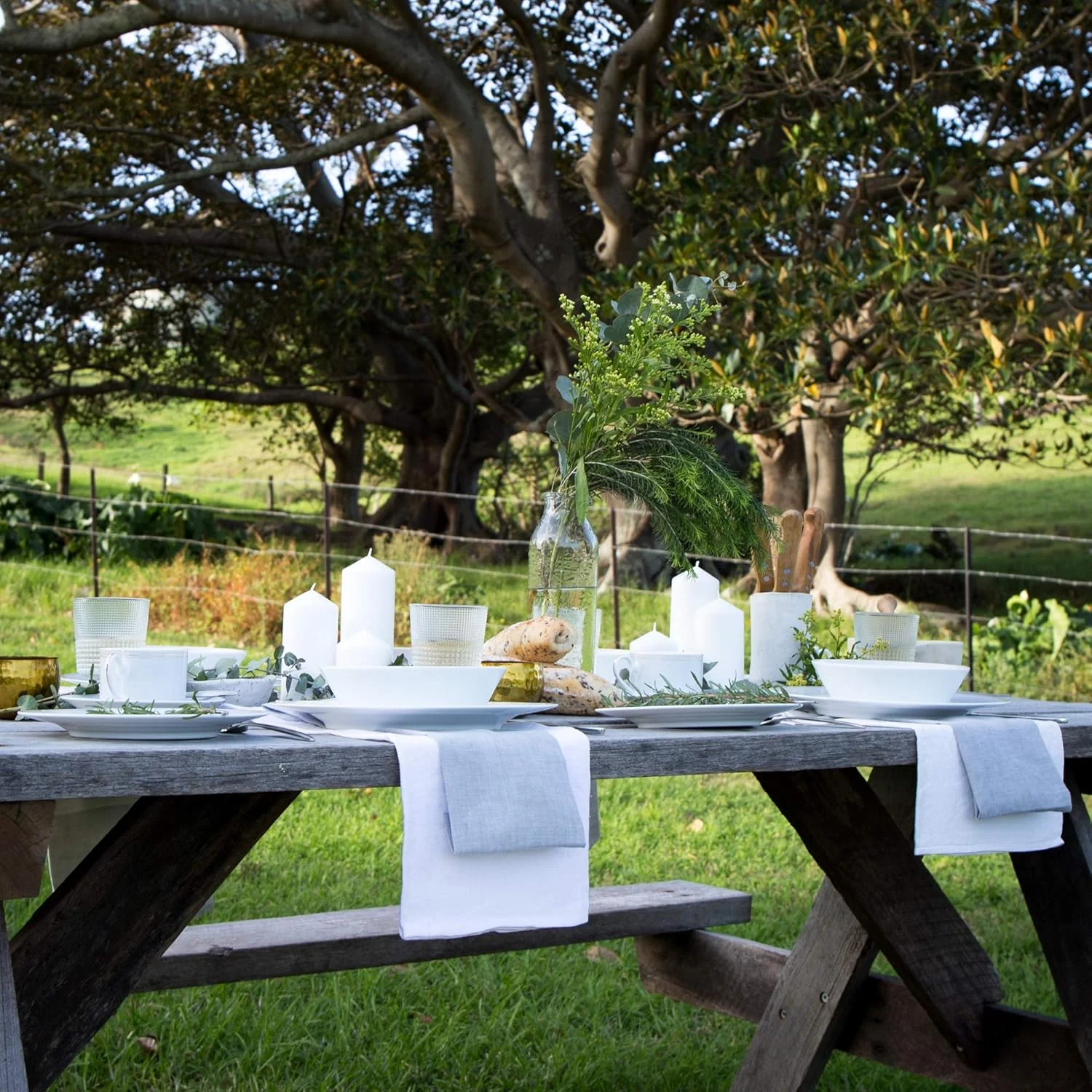 سرویس غذاخوری 5 پارچه نوریتک مدل لینن رود سفید سرویس غذاخوری 5 پارچه نوریتک مدل لینن رود سفید