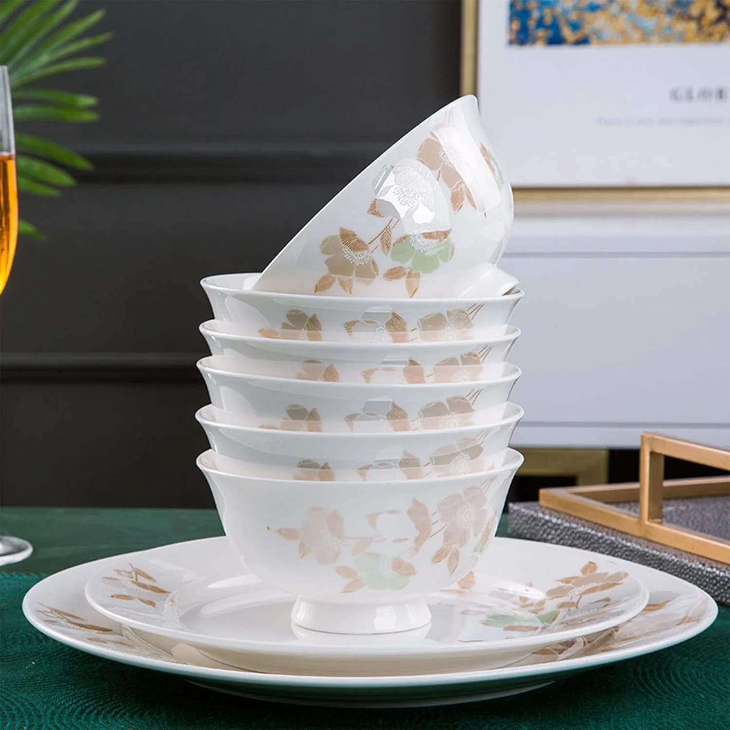 سرویس غذاخوری ظریف به سبک قصر، بشقاب غذاخوری، ست ظروف سرامیکی ۴۲ تکه، ست ظروف چینی استخوانی با لبه یخ زده قرمز - ترکیبی خلاقانه از ظروف چینی سرویس غذاخوری ظریف به سبک قصر، بشقاب غذاخوری، ست ظروف سرامیکی ۴۲ تکه، ست ظروف چینی استخوانی با لبه یخ زده قرمز - ترکیبی خلاقانه از ظروف چینی