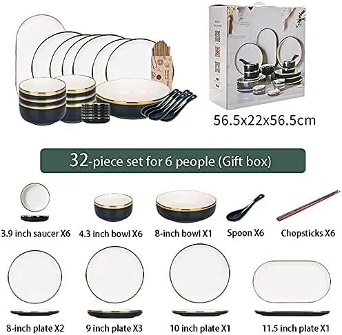 سرویس ظروف غذاخوری چینی، ست بشقاب و کاسه، سرویس ظروف غذاخوری با جوهر رنگی، ست بشقاب و کاسه سرامیکی کلاسیک اروپایی، سرویس ظروف غذاخوری مدرن و خلاقانه، با روکش آبکاری شده سرویس ظروف غذاخوری چینی، ست بشقاب و کاسه، سرویس ظروف غذاخوری با جوهر رنگی، ست بشقاب و کاسه سرامیکی کلاسیک اروپایی، سرویس ظروف غذاخوری مدرن و خلاقانه، با روکش آبکاری شده