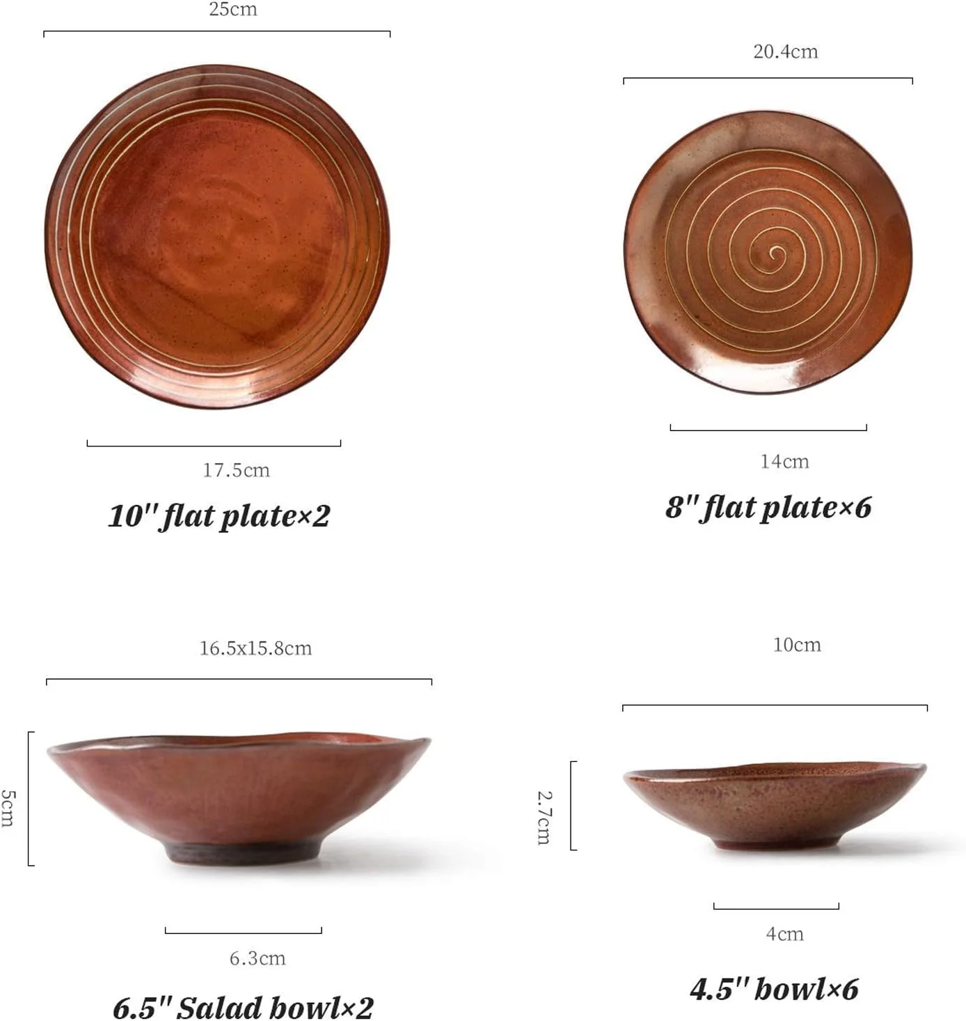 سرویس غذاخوری سرامیکی 16 پارچه ای، مجموعه ظروف غذاخوری نامنظم چینی، کاسه و بشقاب های طرح دار به سبک ژاپنی مناسب رستوران سرویس غذاخوری سرامیکی 16 پارچه ای، مجموعه ظروف غذاخوری نامنظم چینی، کاسه و بشقاب های طرح دار به سبک ژاپنی مناسب رستوران