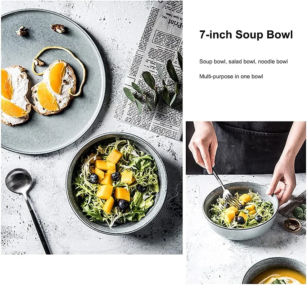 ست ظروف غذاخوری چینی ظریف، ست ظروف با لعاب کوره ای رترو، ست بشقاب و کاسه سرامیکی، سرویس مدرن و خلاقانه وینتیج برای 1/2/6 نفر ست ظروف غذاخوری چینی ظریف، ست ظروف با لعاب کوره ای رترو، ست بشقاب و کاسه سرامیکی، سرویس مدرن و خلاقانه وینتیج برای 1/2/6 نفر