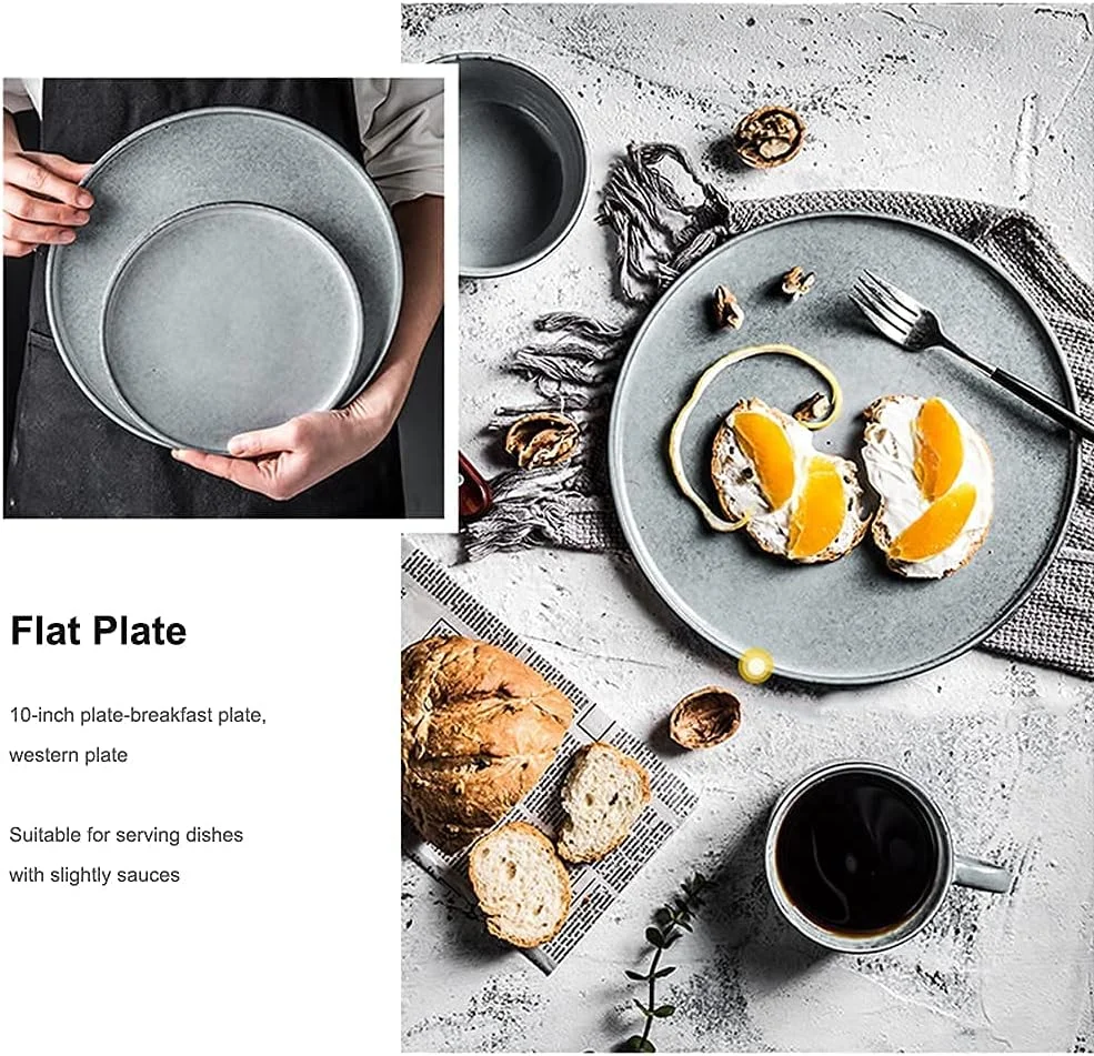 ست ظروف غذاخوری چینی ظریف، ست ظروف با لعاب کوره ای رترو، ست بشقاب و کاسه سرامیکی، سرویس مدرن و خلاقانه وینتیج برای 1/2/6 نفر ست ظروف غذاخوری چینی ظریف، ست ظروف با لعاب کوره ای رترو، ست بشقاب و کاسه سرامیکی، سرویس مدرن و خلاقانه وینتیج برای 1/2/6 نفر