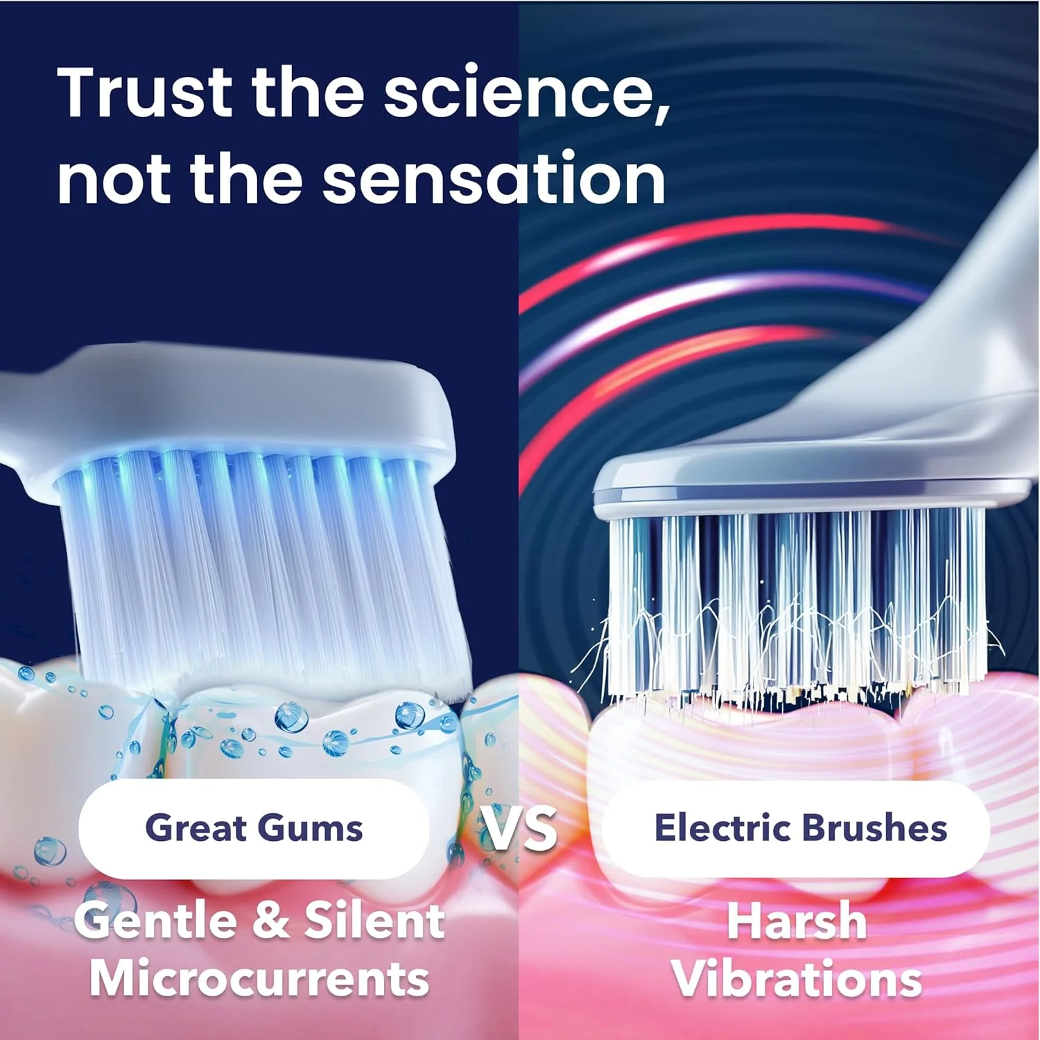 مسواک بایوالکتریک Great Gums | مسواک برقی برای لثه ها و دندان های حساس | برس های نرم | تست شده بالینی | برای نوجوانان و بزرگسالان مسواک بایوالکتریک Great Gums | مسواک برقی برای لثه ها و دندان های حساس | برس های نرم | تست شده بالینی | برای نوجوانان و بزرگسالان
