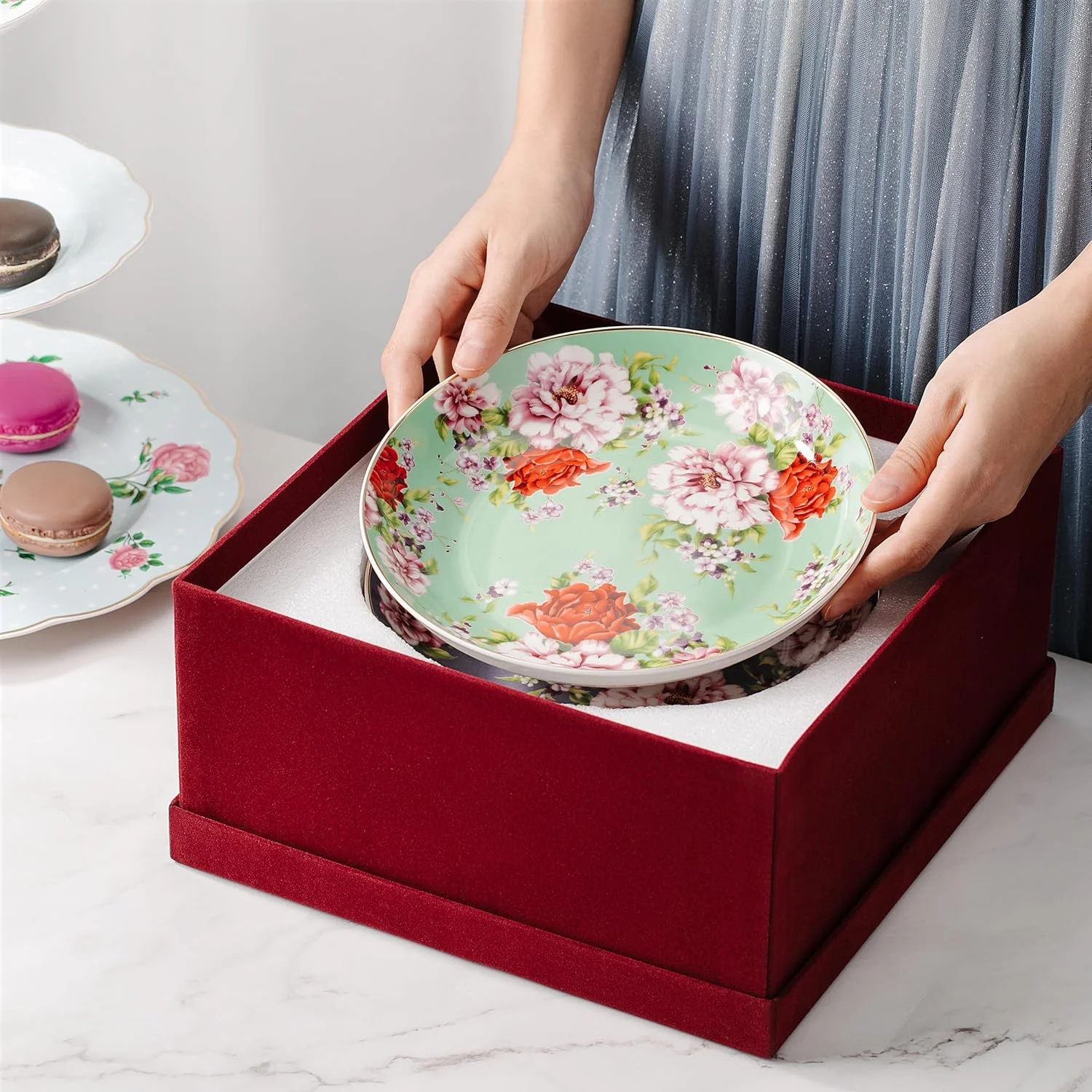 BTaT- بشقاب های گلدار چینی با جعبه هدیه، 8 اینچی، ست 6 عددی، بشقاب های گود، بشقاب های دسر سلطنتی، بشقاب های پیش غذا، بشقاب های گلدار، بشقاب های سالاد، ست بشقاب های کوچک، ظروف کوچک، هدیه ولنتاین BTaT- بشقاب های گلدار چینی با جعبه هدیه، 8 اینچی، ست 6 عددی، بشقاب های گود، بشقاب های دسر سلطنتی، بشقاب های پیش غذا، بشقاب های گلدار، بشقاب های سالاد، ست بشقاب های کوچک، ظروف کوچک، هدیه ولنتاین