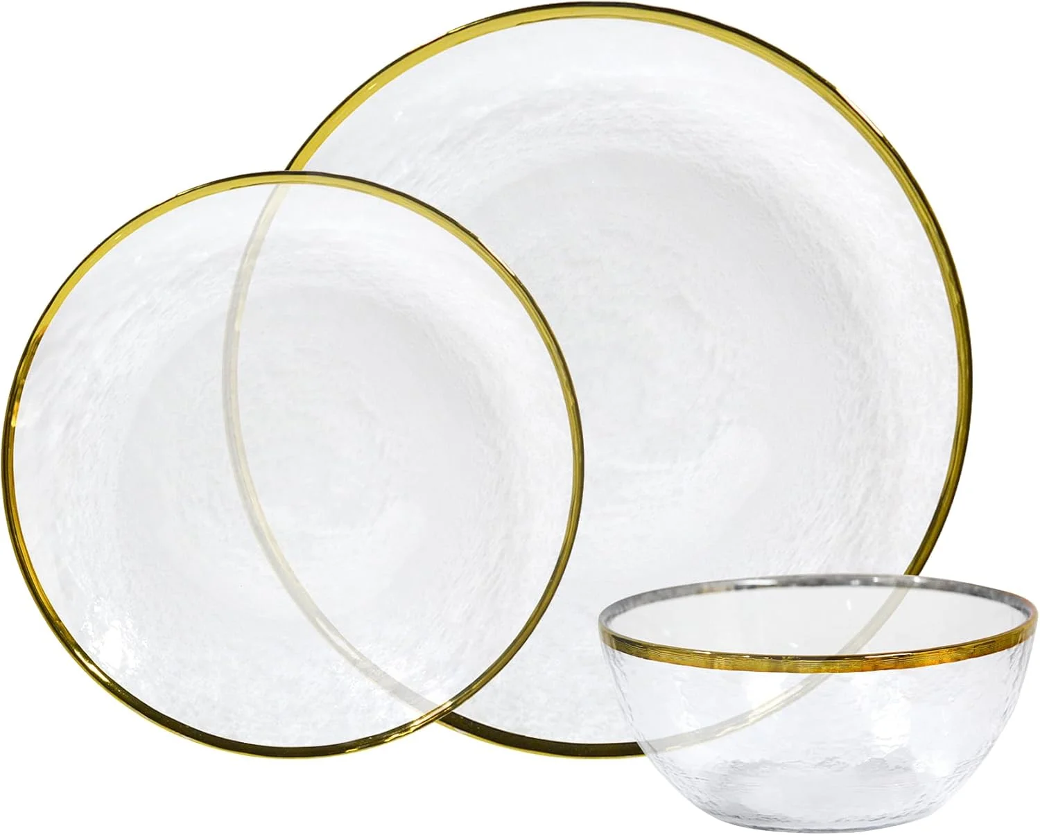 ست ظروف غذاخوری 12 پارچه شیشه ای LE POTOCIO، ست بشقاب و کاسه با لبه طلایی نقاشی شده با دست، مقاوم در برابر لب پر شدن، ست ظروف گرد سبک وزن برای 4 نفر ست ظروف غذاخوری 12 پارچه شیشه ای LE POTOCIO، ست بشقاب و کاسه با لبه طلایی نقاشی شده با دست، مقاوم در برابر لب پر شدن، ست ظروف گرد سبک وزن برای 4 نفر