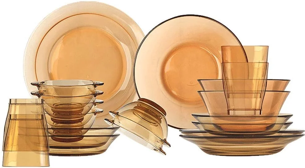 ظروف سفالی میز شام، ست ظروف غذاخوری 20 تکه مناسب برای 4 نفر، ظروف، بشقاب، کاسه و فنجان های شیشه ای بوروسیلیکات کهربایی، مناسب برای نوشیدنی های گرم و سرد ظروف سفالی میز شام، ست ظروف غذاخوری 20 تکه مناسب برای 4 نفر، ظروف، بشقاب، کاسه و فنجان های شیشه ای بوروسیلیکات کهربایی، مناسب برای نوشیدنی های گرم و سرد