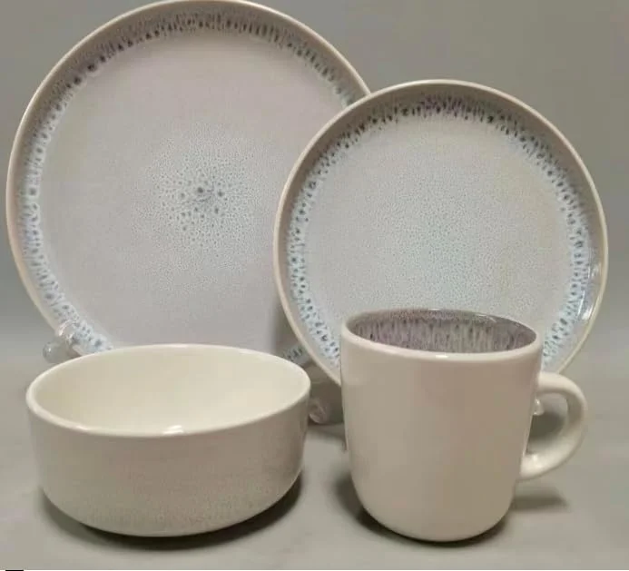 سرویس غذاخوری سنگی با لعاب راکتیو، ۱۶ پارچه، مناسب برای ۴ نفر سرویس غذاخوری سنگی با لعاب راکتیو، ۱۶ پارچه، مناسب برای ۴ نفر