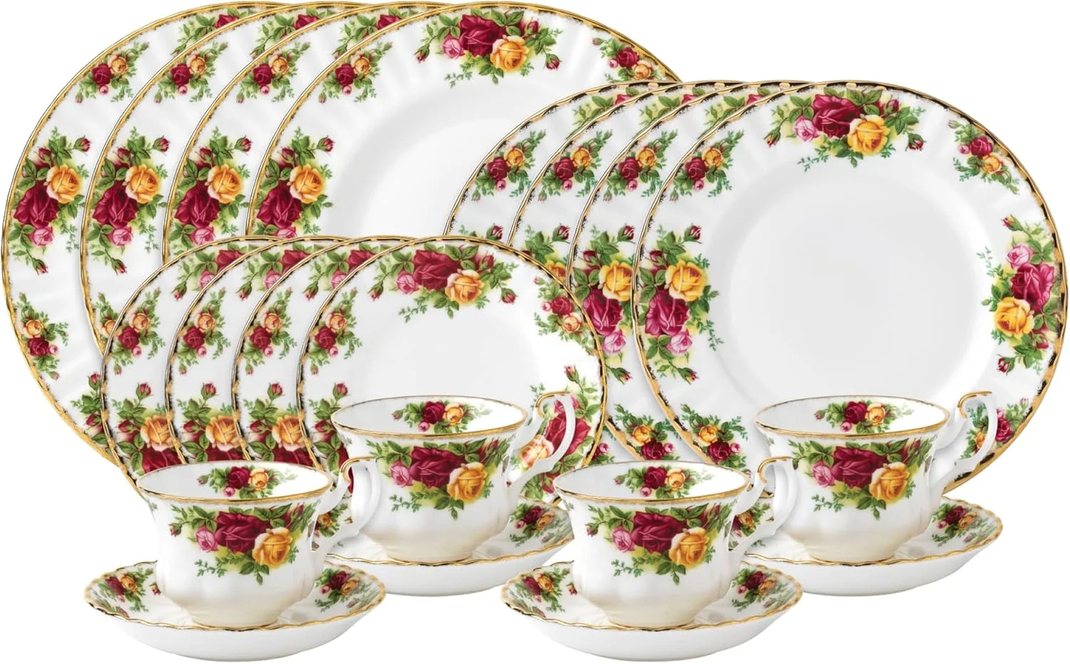 سرویس غذاخوری 20 پارچه رویال آلبرت طرح رزهای قدیمی، چند رنگ