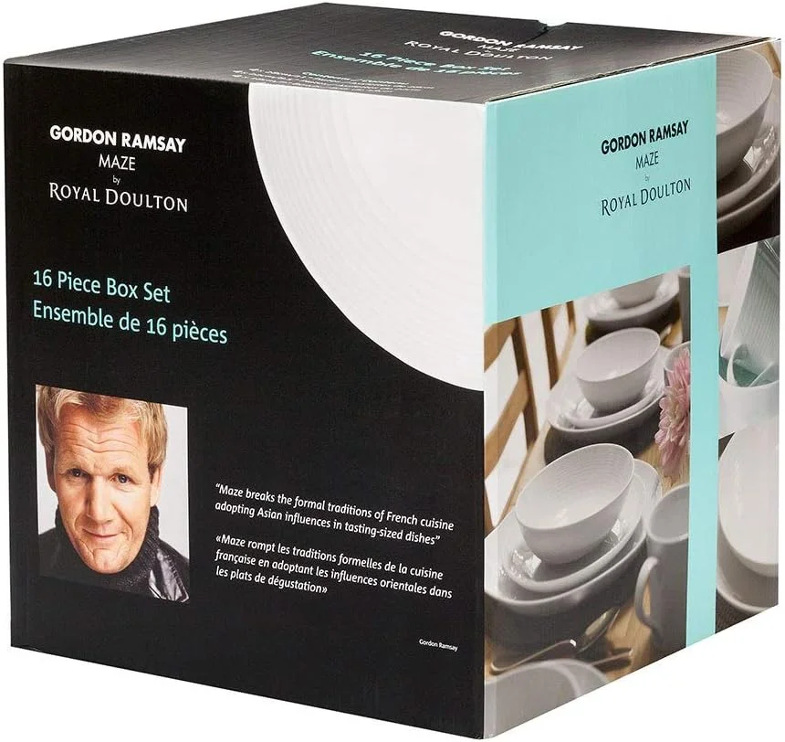 رویال دالتون گوردون رمزی Maze GRMZWH22417، ست ظروف غذاخوری 12 پارچه، سفید، ظروف سنگی، 12 تکه