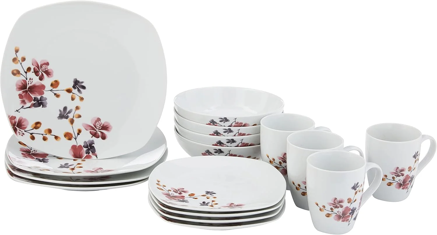 سرویس غذاخوری مدرن بلوم Safdie & Co. HK02323، چینی استخوانی، سفید سرویس غذاخوری مدرن بلوم Safdie & Co. HK02323، چینی استخوانی، سفید