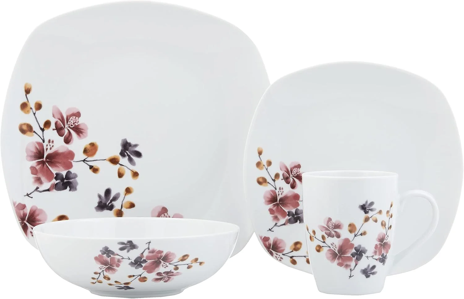 سرویس غذاخوری مدرن بلوم Safdie & Co. HK02323، چینی استخوانی، سفید سرویس غذاخوری مدرن بلوم Safdie & Co. HK02323، چینی استخوانی، سفید