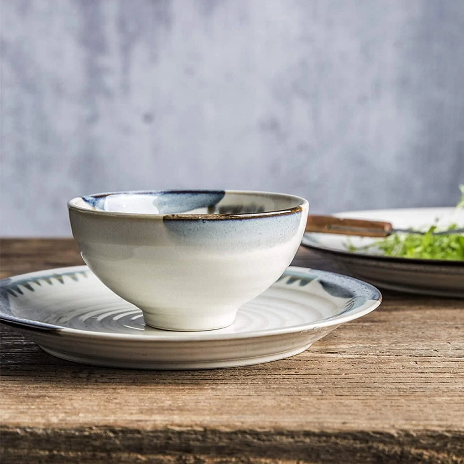 سرویس غذاخوری برای رستوران لوکس و منزل، سرویس های غذاخوری سرامیکی، ست ترکیبی ظروف غذاخوری به سبک ژاپنی 28 تکه | بشقاب استیک چینی