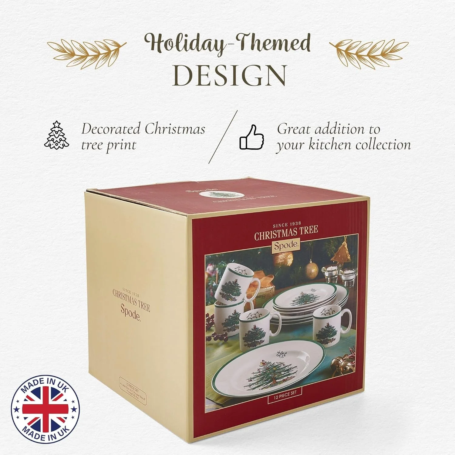 سرویس غذاخوری 12 پارچه درخت کریسمس Spode (مناسب برای 4 نفر) - ساخت انگلستان - جدید و بهبود یافته - سرویس شام تعطیلات سفالی ظریف - قابل استفاده در مایکروویو و ماشین ظرفشویی سرویس غذاخوری 12 پارچه درخت کریسمس Spode (مناسب برای 4 نفر) - ساخت انگلستان - جدید و بهبود یافته - سرویس شام تعطیلات سفالی ظریف - قابل استفاده در مایکروویو و ماشین ظرفشویی