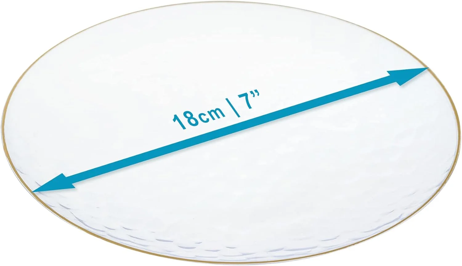 استکبلز ~ بسته 20 عددی بشقاب مهمانی ~ بشقاب گرد چکش خورده شفاف 7 اینچی با لبه طلایی ~ ست ظروف غذاخوری سبک وزن و شیک قابل استفاده مجدد ~ ظروف چند منظوره سالاد، نان و کره استکبلز ~ بسته 20 عددی بشقاب مهمانی ~ بشقاب گرد چکش خورده شفاف 7 اینچی با لبه طلایی ~ ست ظروف غذاخوری سبک وزن و شیک قابل استفاده مجدد ~ ظروف چند منظوره سالاد، نان و کره