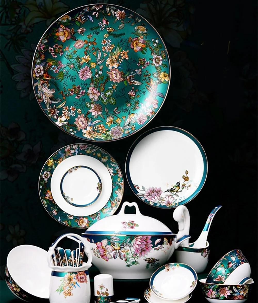 سرویس ظروف چینی میناکاری 60 پارچه، ظروف تخت چینی Jingdezhen، سرویس غذاخوری، کاسه، بشقاب، آثار هنری دست ساز، سرامیک، ست کاسه های چینی، هدیه سرویس ظروف چینی میناکاری 60 پارچه، ظروف تخت چینی Jingdezhen، سرویس غذاخوری، کاسه، بشقاب، آثار هنری دست ساز، سرامیک، ست کاسه های چینی، هدیه