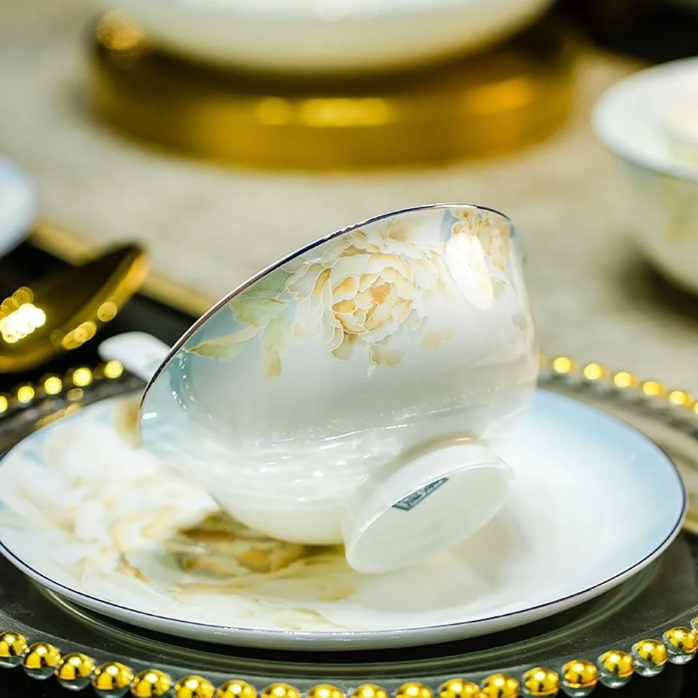 سرویس ظروف غذاخوری 60 پارچه با طرح گل، شامل بشقاب، قاشق، سینی، ظروف چینی، کارد و چنگال، ست غذاخوری، کاسه، بشقاب، اثر هنری دست ساز، سرامیک، کاسه چینی جینگدهژن سرویس ظروف غذاخوری 60 پارچه با طرح گل، شامل بشقاب، قاشق، سینی، ظروف چینی، کارد و چنگال، ست غذاخوری، کاسه، بشقاب، اثر هنری دست ساز، سرامیک، کاسه چینی جینگدهژن