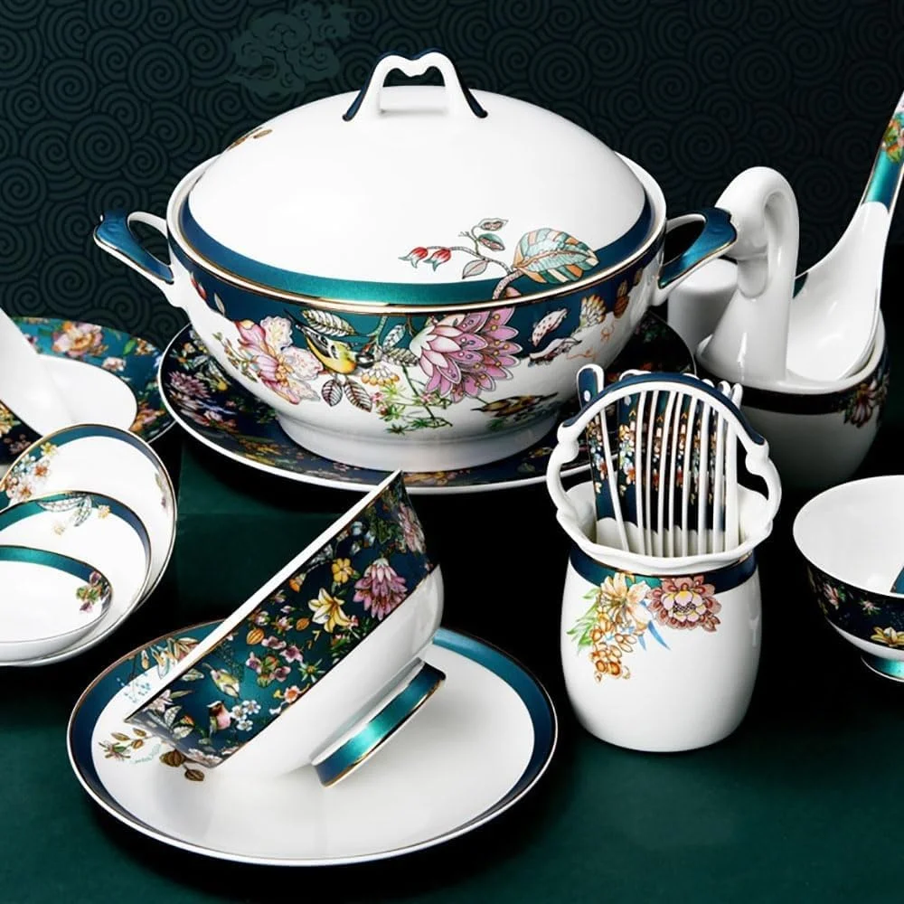 سرویس ظروف چینی میناکاری 60 پارچه، ظروف تخت چینی Jingdezhen، سرویس غذاخوری، کاسه، بشقاب، آثار هنری دست ساز، سرامیک، ست کاسه های چینی، هدیه سرویس ظروف چینی میناکاری 60 پارچه، ظروف تخت چینی Jingdezhen، سرویس غذاخوری، کاسه، بشقاب، آثار هنری دست ساز، سرامیک، ست کاسه های چینی، هدیه