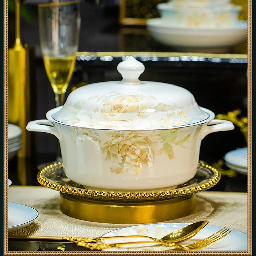 سرویس ظروف غذاخوری 60 پارچه با طرح گل، شامل بشقاب، قاشق، سینی، ظروف چینی، کارد و چنگال، ست غذاخوری، کاسه، بشقاب، اثر هنری دست ساز، سرامیک، کاسه چینی جینگدهژن سرویس ظروف غذاخوری 60 پارچه با طرح گل، شامل بشقاب، قاشق، سینی، ظروف چینی، کارد و چنگال، ست غذاخوری، کاسه، بشقاب، اثر هنری دست ساز، سرامیک، کاسه چینی جینگدهژن