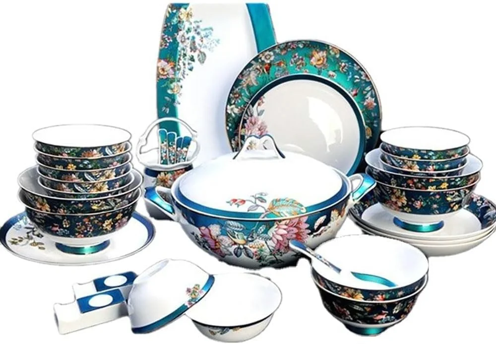 سرویس ظروف چینی میناکاری 60 پارچه، ظروف تخت چینی Jingdezhen، سرویس غذاخوری، کاسه، بشقاب، آثار هنری دست ساز، سرامیک، ست کاسه های چینی، هدیه سرویس ظروف چینی میناکاری 60 پارچه، ظروف تخت چینی Jingdezhen، سرویس غذاخوری، کاسه، بشقاب، آثار هنری دست ساز، سرامیک، ست کاسه های چینی، هدیه