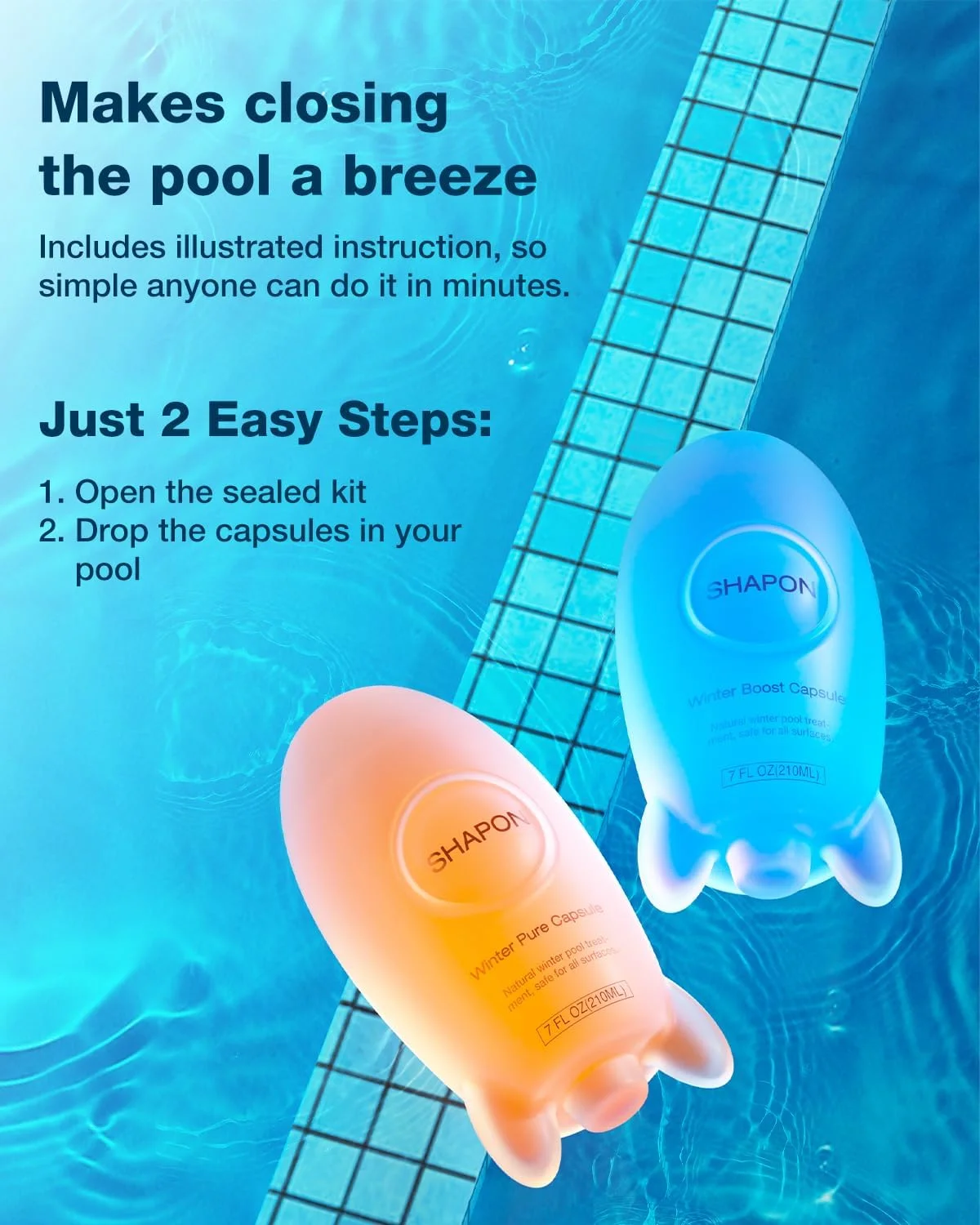 کیت زمستانی استخر SHAPON، کیت یکپارچه زمستانه کردن استخر برای استخرهای شنای روکار و توکار، استفاده آسان برای زمستانه کردن استخر تا 30000 گالن
