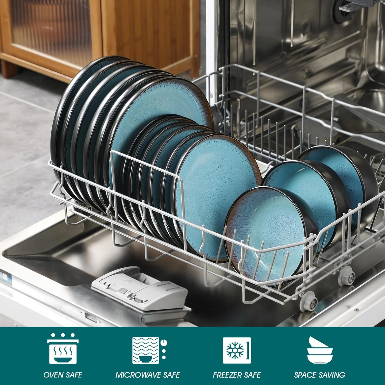 سرویس غذاخوری 18 پارچه ونکاسو آبی، سری Amber