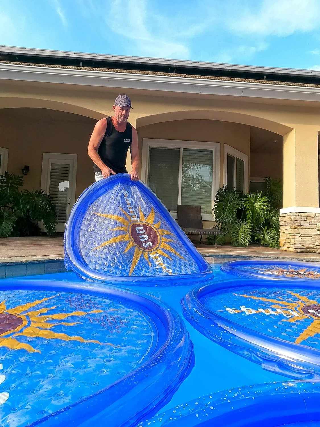 حلقه های خورشیدی استخر مقاوم در برابر اشعه ماوراء بنفش، مناسب برای استخرهای رو باز و توکار، جکوزی، لوازم جانبی گرمایشی، بخاری دایره ای شکل، پوشش خورشیدی، SSRA، Sunburst (بسته 6 عددی)