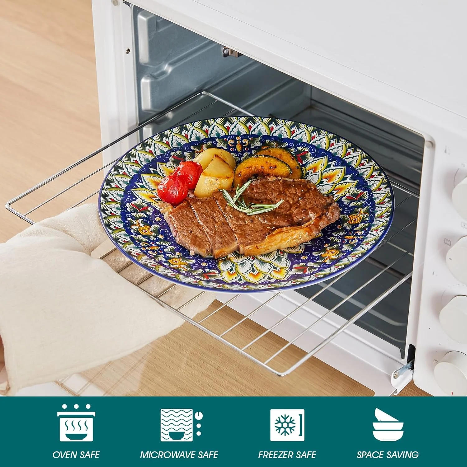 vancasso سرویس غذاخوری 24 پارچه، ست بشقاب و کاسه، ست ظروف چینی برای 6 نفر، قابل استفاده در مایکروویو و ماشین ظرفشویی، مقاوم در برابر خراش، سرویس غذاخوری به سبک بوهمی برای 6 نفر، سری SIMI vancasso سرویس غذاخوری 24 پارچه، ست بشقاب و کاسه، ست ظروف چینی برای 6 نفر، قابل استفاده در مایکروویو و ماشین ظرفشویی، مقاوم در برابر خراش، سرویس غذاخوری به سبک بوهمی برای 6 نفر، سری SIMI