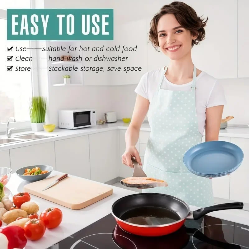 ست ظروف غذاخوری کاه گندم - ست 18 تکه ظروف نشکن، ست بشقاب و کاسه آشپزخانه، بشقاب، فنجان، سبک وزن