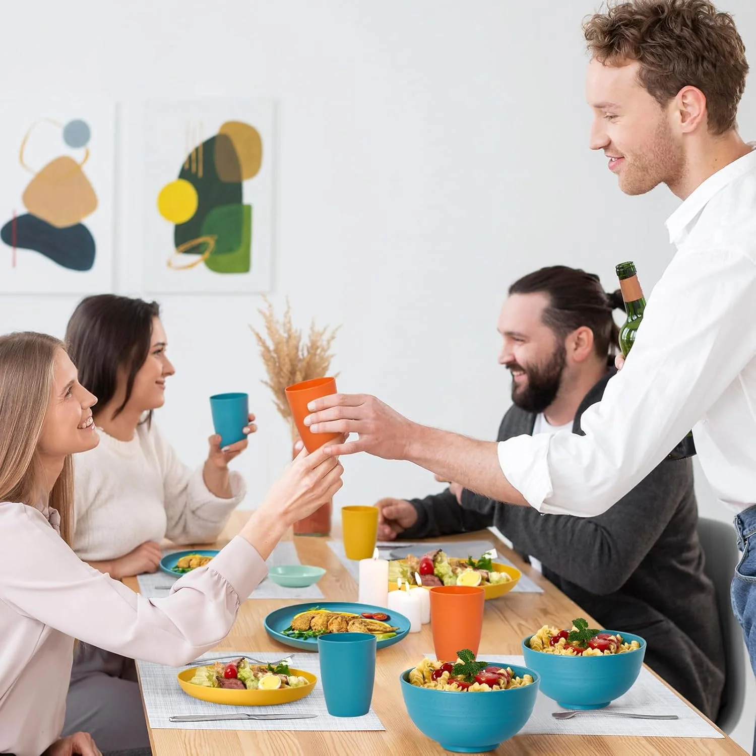 ست ظروف غذاخوری 16 تکه از جنس کاه گندم - ظروف نشکن و قابل استفاده مجدد شامل بشقاب غذاخوری، بشقاب دسر، کاسه غلات، لیوان نوشیدنی، ظرف سس، قابل استفاده در مایکروویو و ماشین ظرفشویی مناسب برای آشپزخانه ست ظروف غذاخوری 16 تکه از جنس کاه گندم - ظروف نشکن و قابل استفاده مجدد شامل بشقاب غذاخوری، بشقاب دسر، کاسه غلات، لیوان نوشیدنی، ظرف سس، قابل استفاده در مایکروویو و ماشین ظرفشویی مناسب برای آشپزخانه