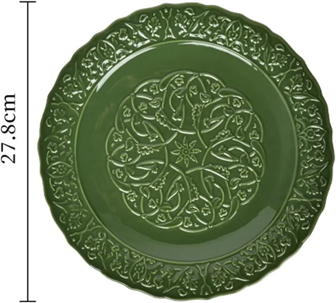 سرویس غذاخوری زوربا، ظروف سرامیکی سبز تیره با طرح برجسته، شامل کاسه، بشقاب، فنجان قهوه، قوری، ظروف خلاقانه لوکس، بشقاب غذاخوری سرویس غذاخوری زوربا، ظروف سرامیکی سبز تیره با طرح برجسته، شامل کاسه، بشقاب، فنجان قهوه، قوری، ظروف خلاقانه لوکس، بشقاب غذاخوری