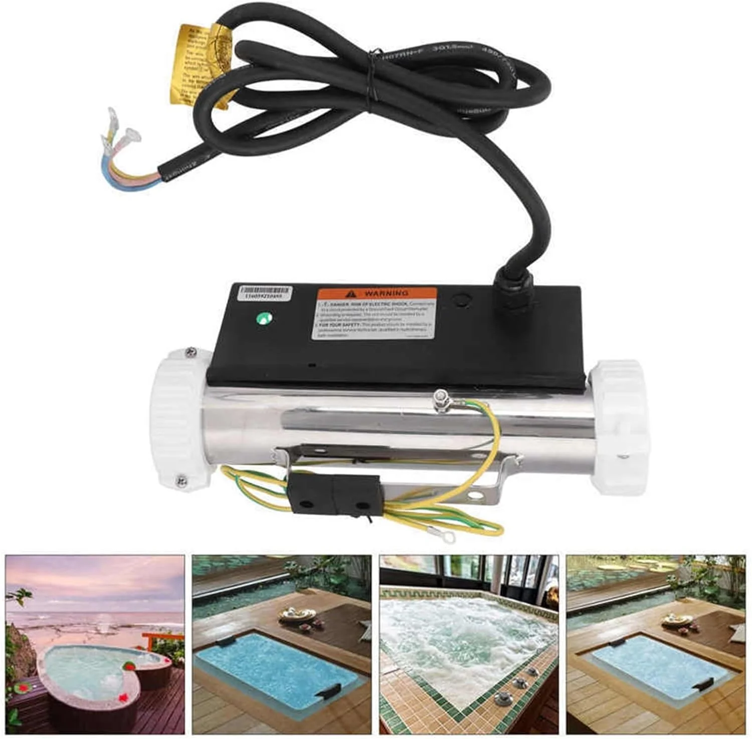 گرمکن استخر و جکوزی 3 کیلووات، ترموستات گرمکن ماساژ وان آبگرم، تجهیزات گرمایشی چرخشی برای وان های آب گرم و سرد، مناسب برای استخر و اسپا گرمکن استخر و جکوزی 3 کیلووات، ترموستات گرمکن ماساژ وان آبگرم، تجهیزات گرمایشی چرخشی برای وان های آب گرم و سرد، مناسب برای استخر و اسپا