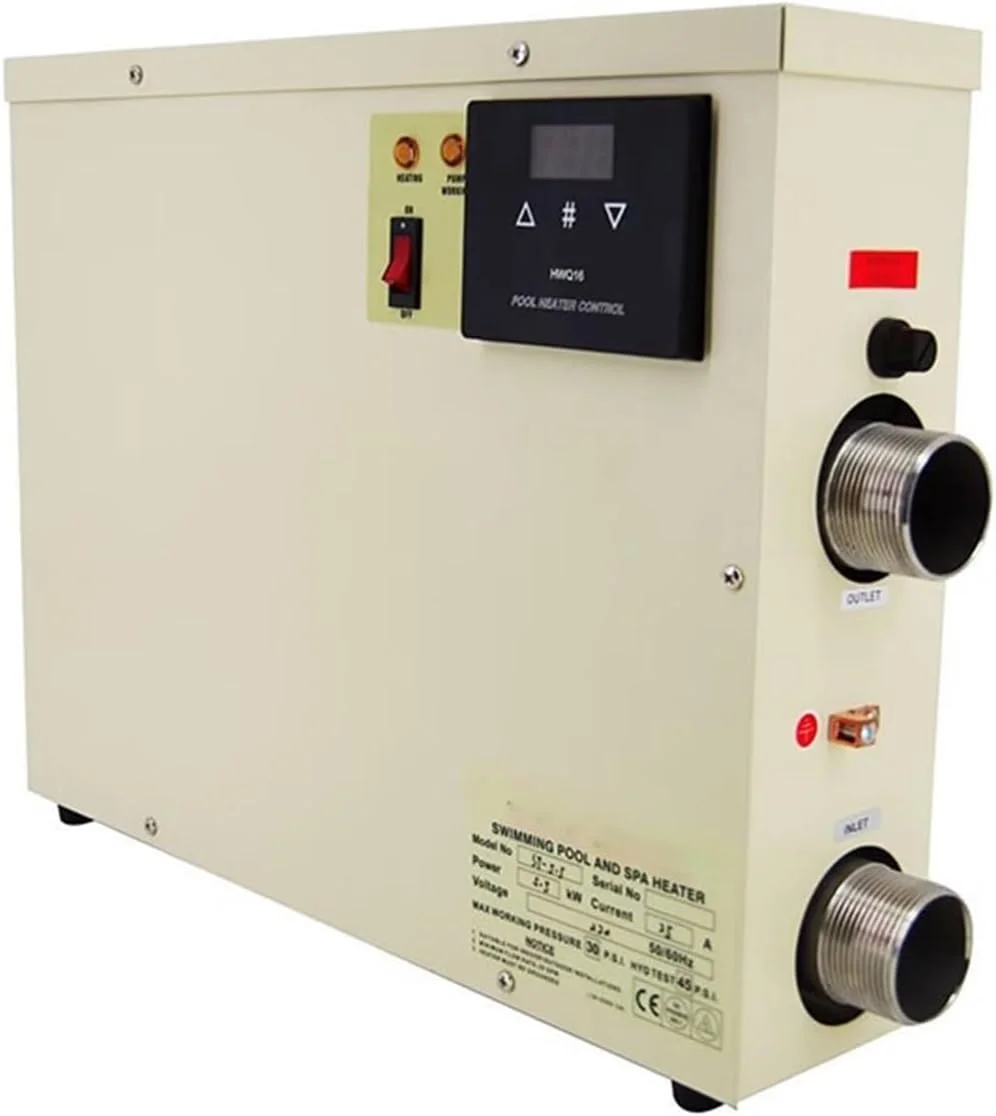 گرمکن آب استخر و جکوزی 15 کیلووات، ترموستات، گرمایش سریع، محافظت در برابر دمای بالا (دو فاز 240 ولت)
