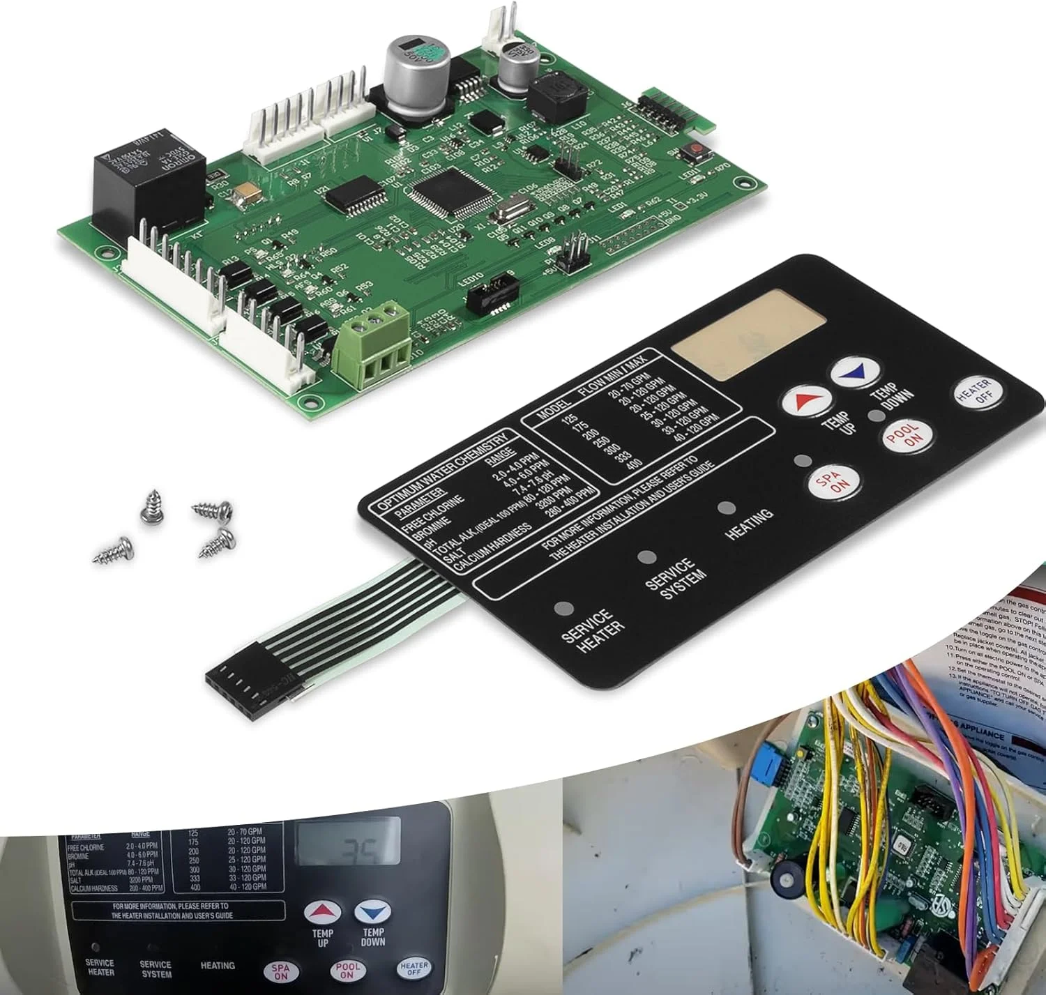 کیت برد کنترل 42002-0007S، 461105 به همراه پد سوئیچ 472610Z برای گرمکن های استخر و اسپا Pentair MasterTemp/Sta-Rite Max-E-Therm سری NA & LP کیت برد کنترل 42002-0007S، 461105 به همراه پد سوئیچ 472610Z برای گرمکن های استخر و اسپا Pentair MasterTemp/Sta-Rite Max-E-Therm سری NA & LP