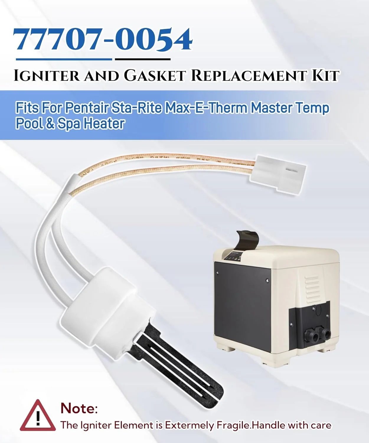 کیت جرقه زن بخاری استخر AWTURBO به همراه واشر مناسب برای بخاری های استخر و اسپا Pentair Sta-Rite Max-E-Therm MasterTemp 200/250/300/400، جایگزین #77707-0054