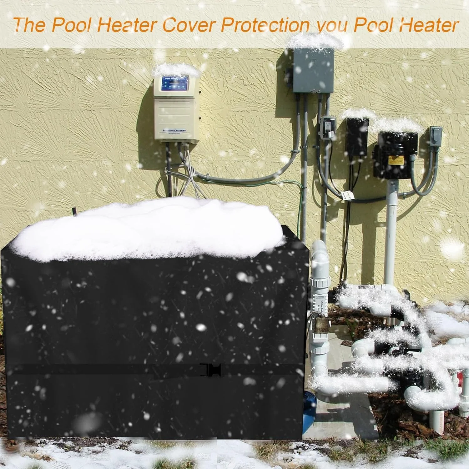 روکش بخاری استخر، روکش پمپ حرارتی استخر از جنس پارچه آکسفورد 600D مناسب برای Hayward، روکش تجهیزات پمپ استخر برای زمستان