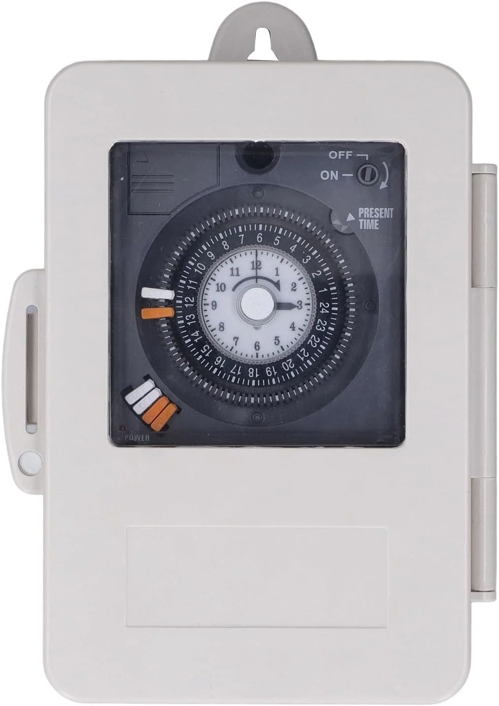 رله تایمر OVAQUIXI، سوئیچ تایمر مکانیکی، رله زمان چرخه آنالوگ 24 ساعته با ظرفیت 30 آمپر 250VAC و ولتاژ 100-240VAC