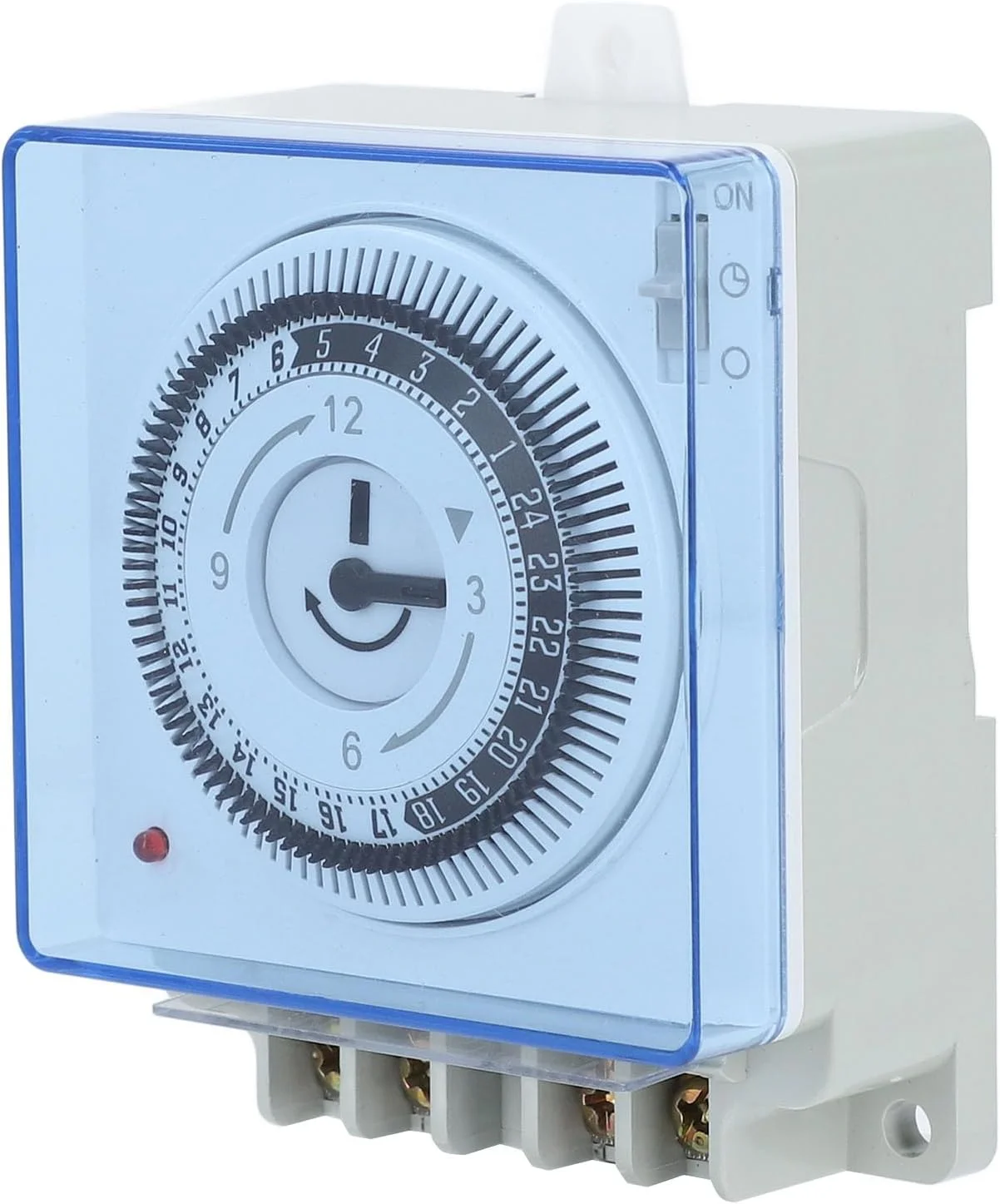 سوئیچ تایمر مکانیکی 24 ساعته Depisuta Compact، اتصال آسان، نشانگر بار، تنظیم 15 دقیقه تا 24 ساعت، PC و ABS، خاموش شدن خودکار، برای کنترل روشنایی، سیستم تهویه
