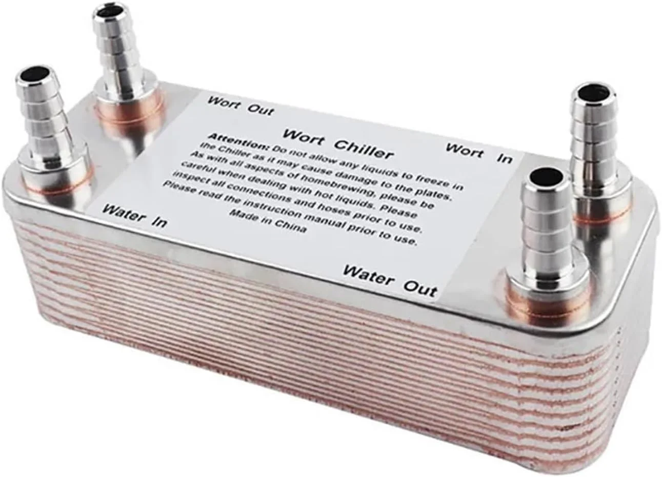 مبدل حرارتی، خنک کننده 20 صفحه ای ماءالشعیر X 1/2 "NPT شلنگ باغی، مبدل حرارتی صفحه ای از جنس استنلس استیل 304، خنک کننده های ماءالشعیر برای گرمایش از کف، گرمایش آب