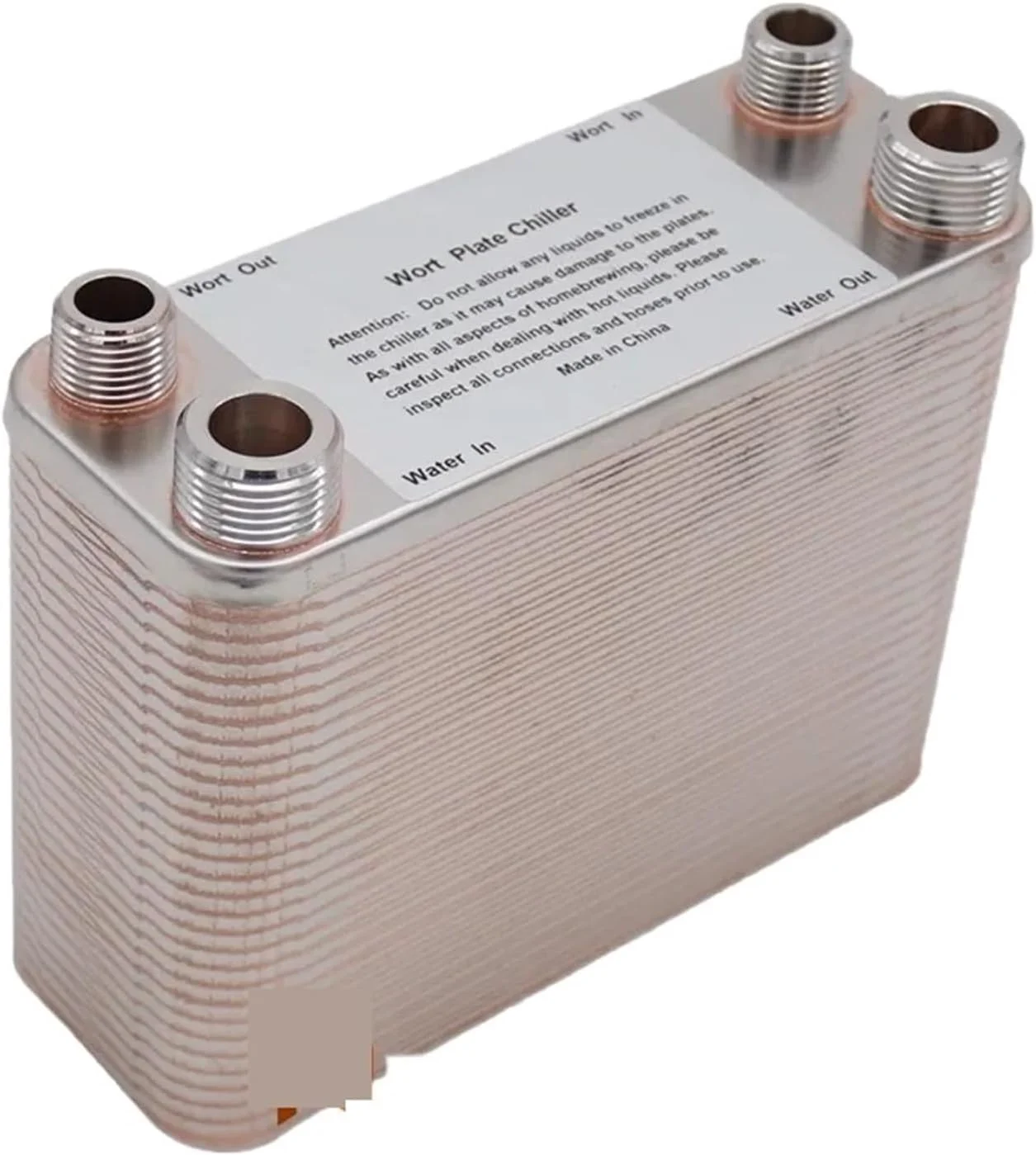 مبدل حرارتی، خنک کننده 60 صفحه ای مالت آبجو 1/2 اینچ NPT توسط شیلنگ باغی مبدل حرارتی صفحه ای B3-12A فولاد ضد زنگ 304 برای گرمایش از کف، گرمایش آب