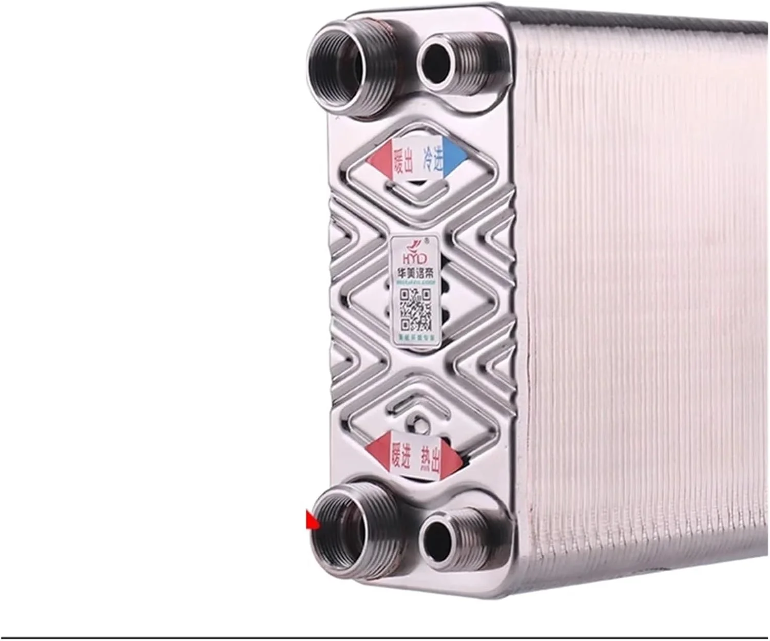 مبدل حرارتی، مبدل حرارتی صفحه ای مسی 120 صفحه ای مبدل حرارتی فولادی ضد زنگ صفحه ای مسی نوع آبگرمکن SUS304 برای گرمایش از کف، گرمایش آب (همان طرف)