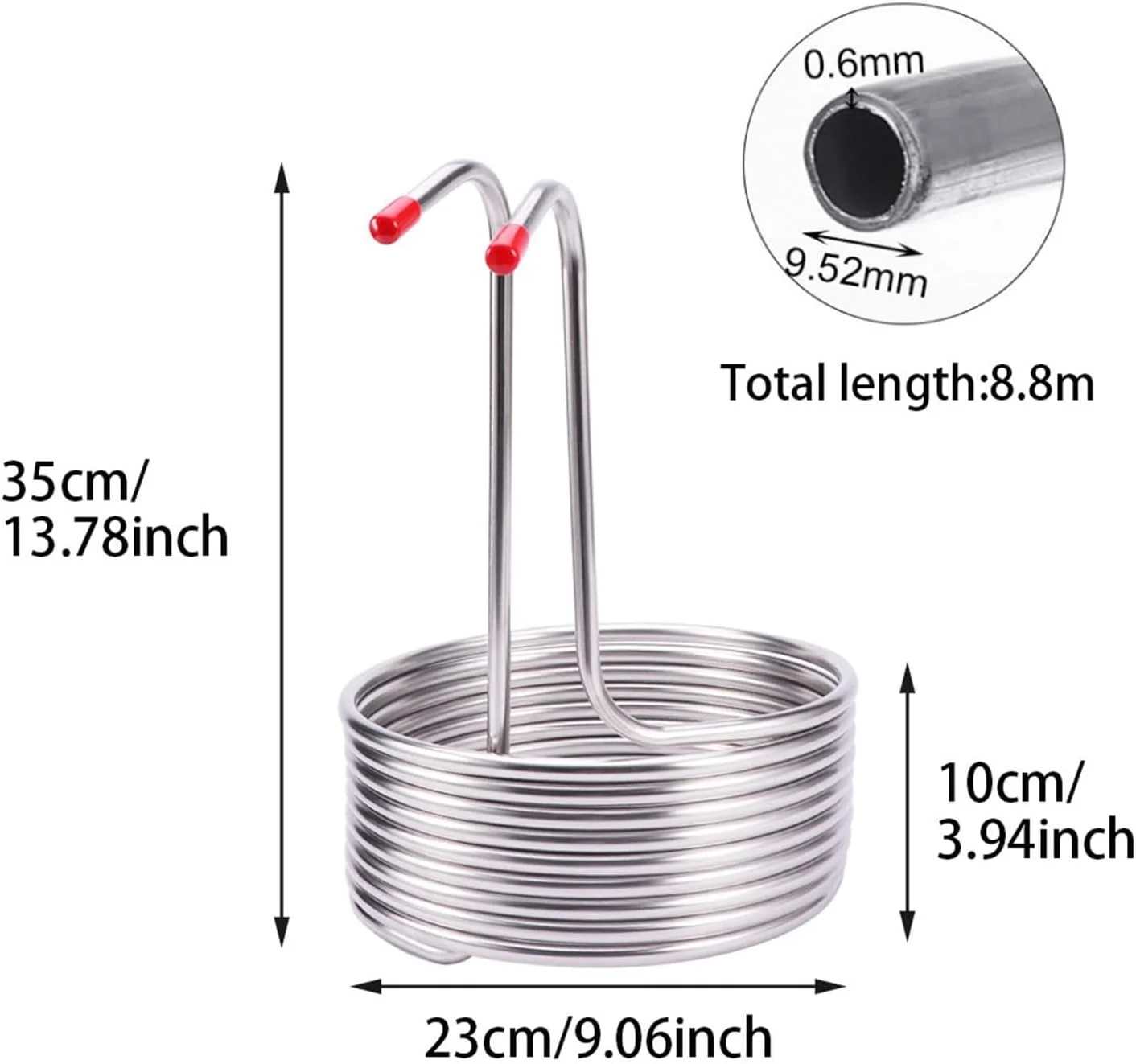 مبدل حرارتی، بار فندق دوامة أداة تخمير منزل نبتة أنبوب مبرد لوازم المطبخ ماكينة صنع النبيذ كوب بيرة ستانلس ستيل ملف التبريد لتدفئة الأرضيات، تدفئة المياه